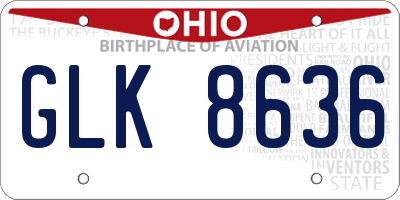 OH license plate GLK8636