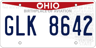 OH license plate GLK8642