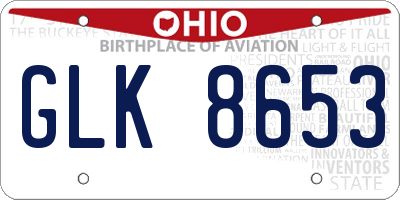 OH license plate GLK8653