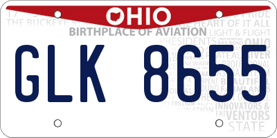 OH license plate GLK8655