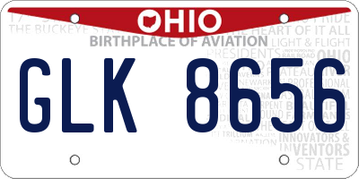 OH license plate GLK8656