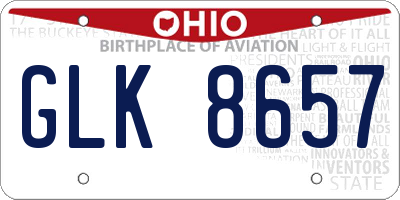 OH license plate GLK8657