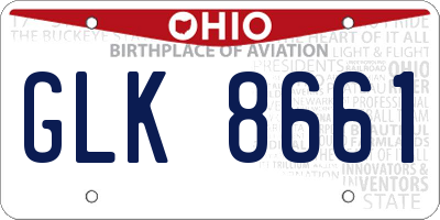OH license plate GLK8661