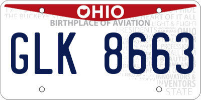 OH license plate GLK8663