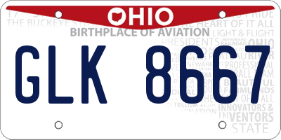 OH license plate GLK8667