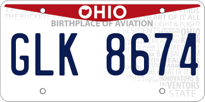 OH license plate GLK8674