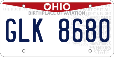 OH license plate GLK8680