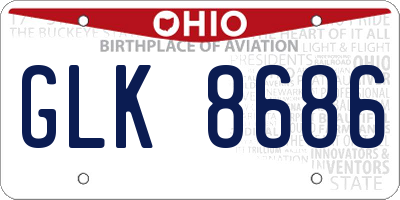 OH license plate GLK8686