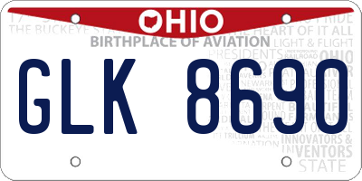 OH license plate GLK8690