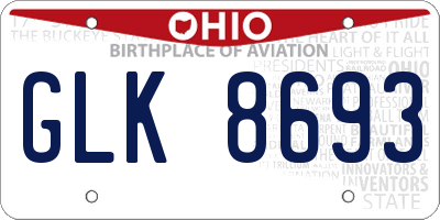 OH license plate GLK8693