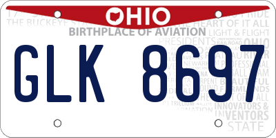 OH license plate GLK8697