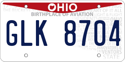 OH license plate GLK8704