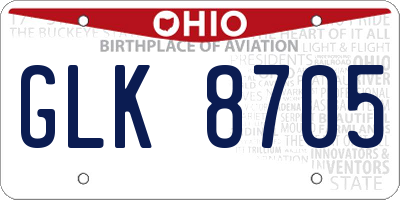 OH license plate GLK8705