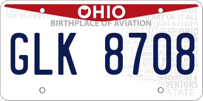 OH license plate GLK8708
