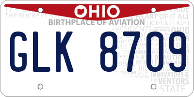 OH license plate GLK8709