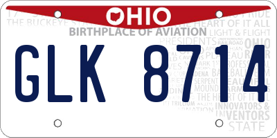 OH license plate GLK8714
