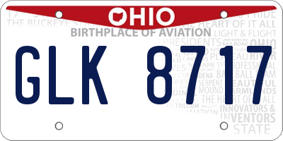 OH license plate GLK8717