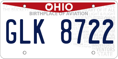 OH license plate GLK8722