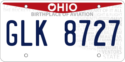 OH license plate GLK8727