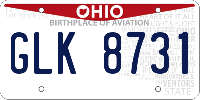 OH license plate GLK8731