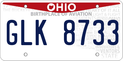 OH license plate GLK8733