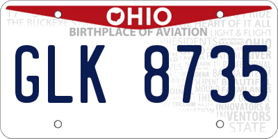 OH license plate GLK8735