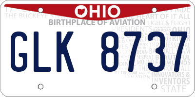 OH license plate GLK8737