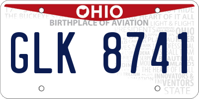 OH license plate GLK8741