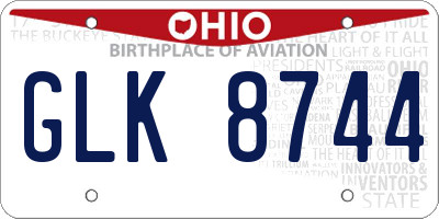 OH license plate GLK8744