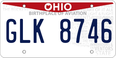 OH license plate GLK8746