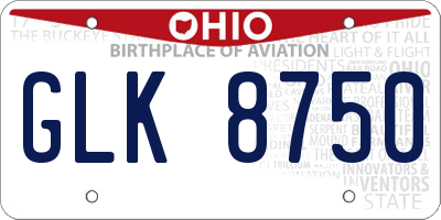 OH license plate GLK8750