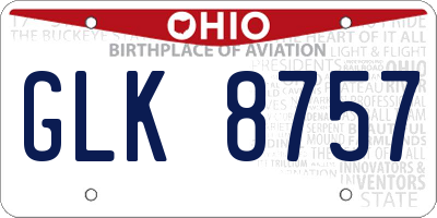 OH license plate GLK8757