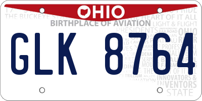 OH license plate GLK8764