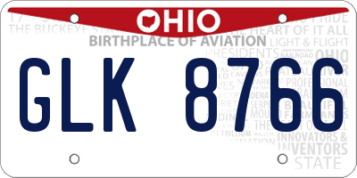 OH license plate GLK8766