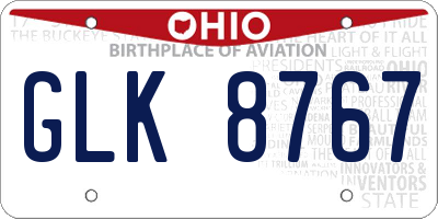 OH license plate GLK8767