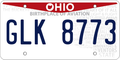 OH license plate GLK8773