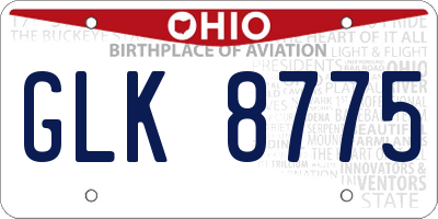OH license plate GLK8775