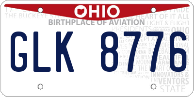 OH license plate GLK8776