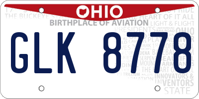 OH license plate GLK8778