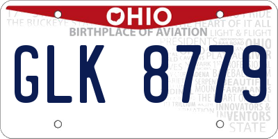 OH license plate GLK8779