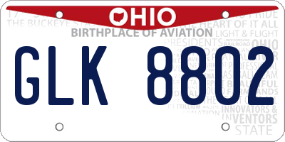 OH license plate GLK8802