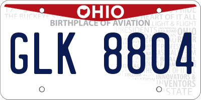 OH license plate GLK8804