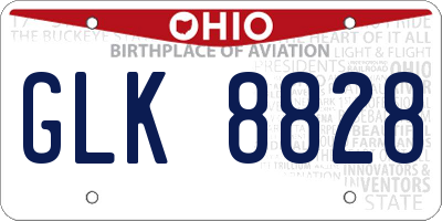 OH license plate GLK8828
