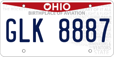 OH license plate GLK8887