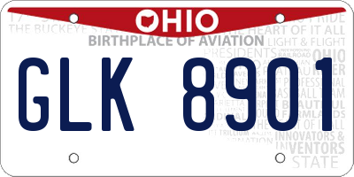 OH license plate GLK8901