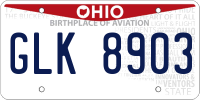 OH license plate GLK8903
