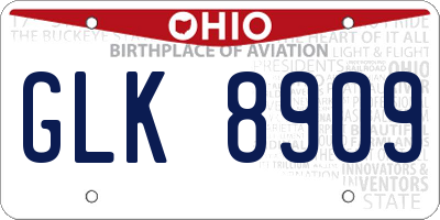 OH license plate GLK8909