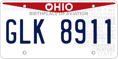 OH license plate GLK8911