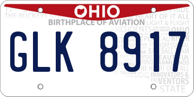 OH license plate GLK8917