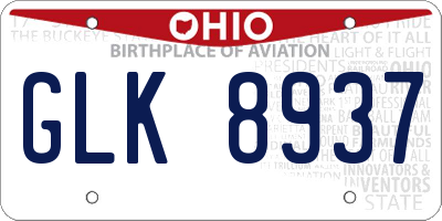 OH license plate GLK8937